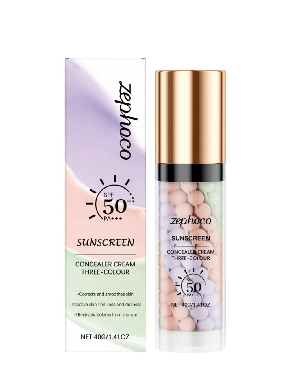 Three-Color Protective Primer, Concealer, Primer, Brightening, Moisturize